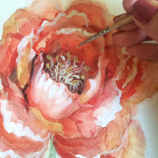 In the Studio:  Sunwashed Floral Watercolors- www.gildedbloom.com