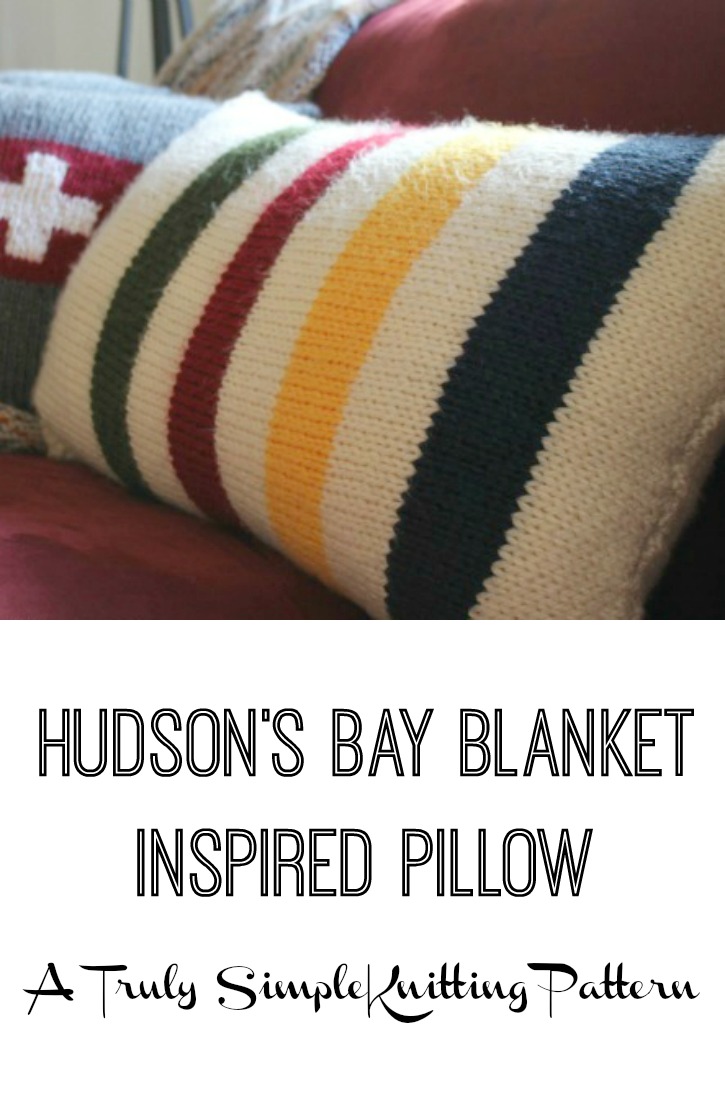 Hudson's Bay Blanket Inspired Pillows A Simple Knitting Pattern for