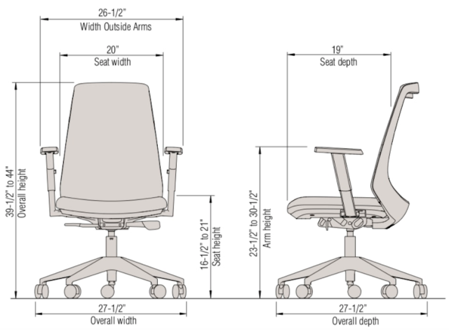 KI Oath Chair Dimensions