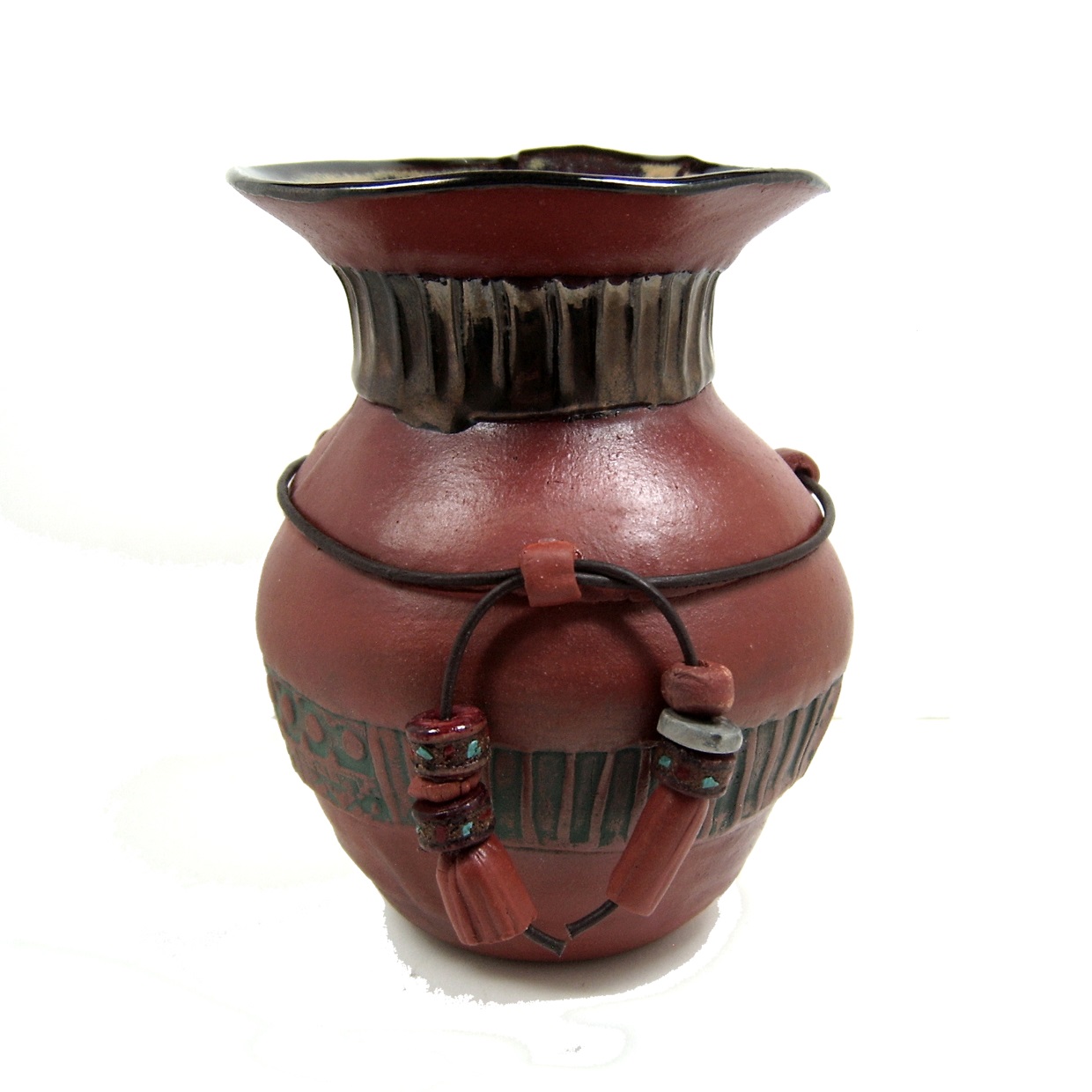 Pinch Strip Earthenware Pot