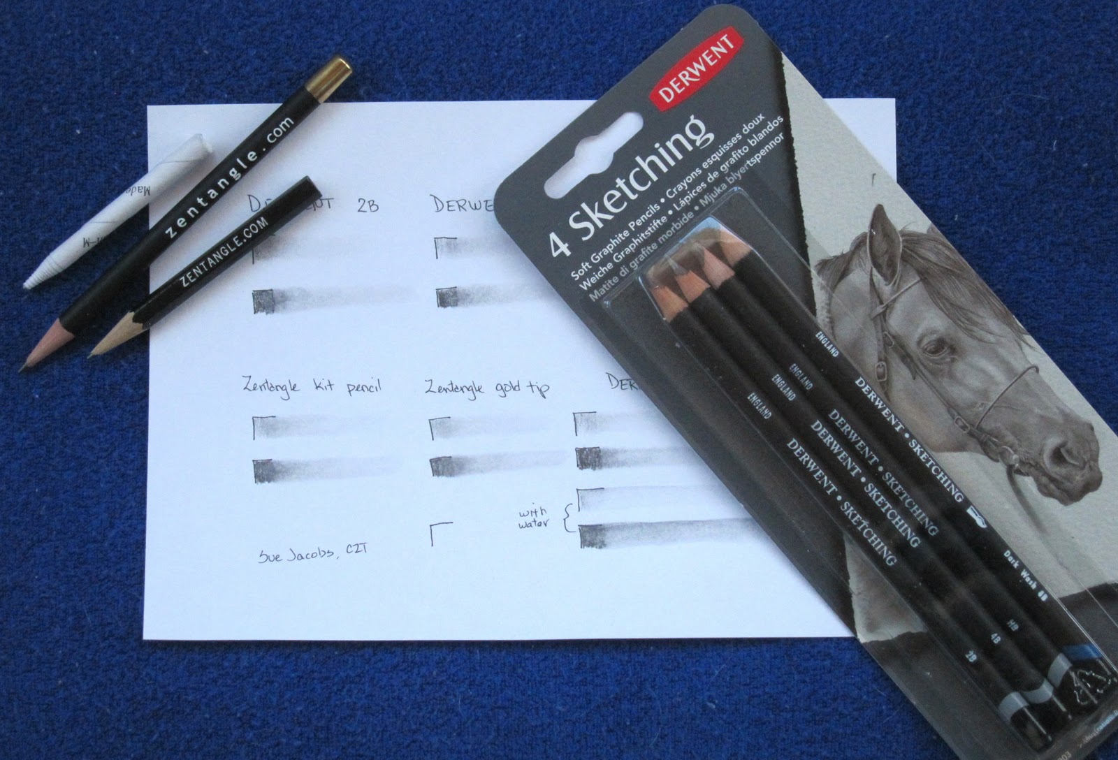 Sue's tangle trips Review of Derwent Pencils for shading