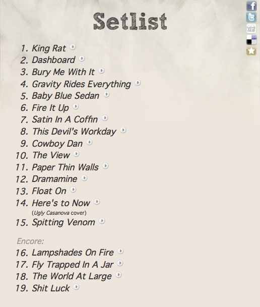 Modest Mouse Setlist Little things . . .: Modest Mouse Monday