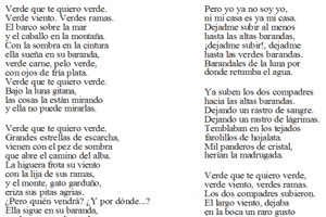 Estrofas de un poema del Romancero gitano, de Federico García Lorca Cada 'párrafo' de un poema es una estrofa