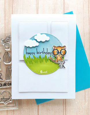 Gerda Steiner Designs - On the book shelf, Zig coloring, birthday card, die cutting, Quillish