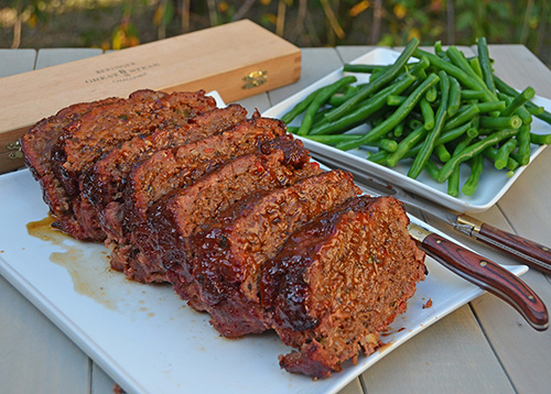 Recipe for fire roasted meatloaf with honey whiskey glaze
