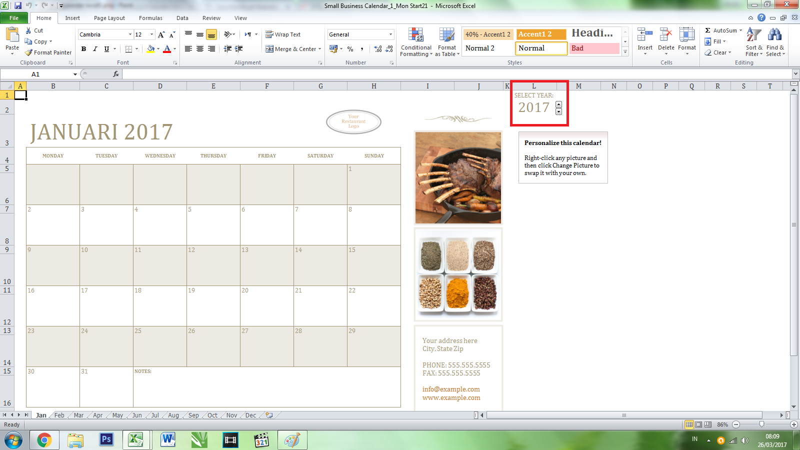 Cara Gampang Membuat Kalender di Excel Tanpa Rumus!!! - BlogUfik