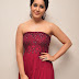 Rashi Khanna Stills At Movie Success Meet In Maroon Gown