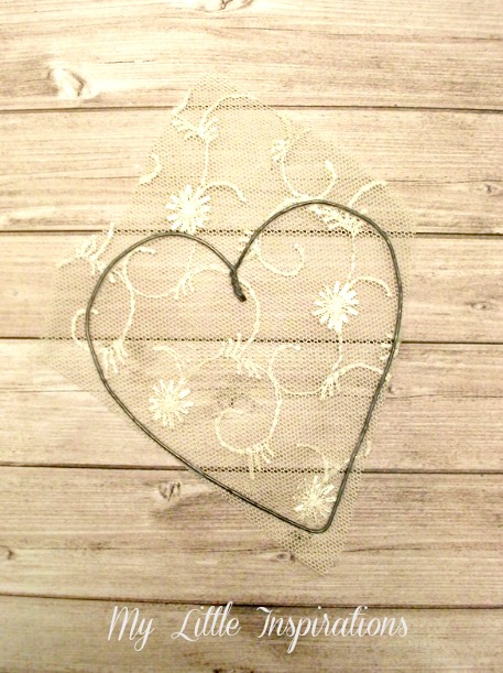 DIY Cuore Shabby in fil di ferro e pizzo - fil di ferro+pizzo - MLI