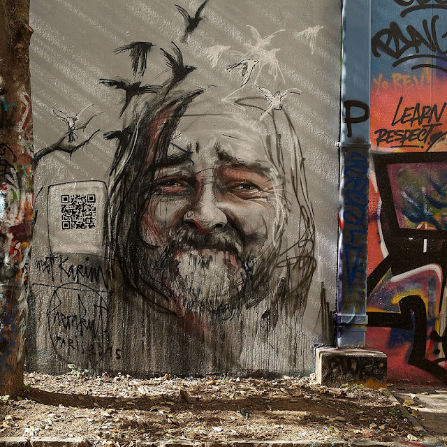 Hera and Akut from Herakut recently visited Paris to create a new piece for the launch of a non-profit campaign Proj 256. Known for their social engagement worldwide, German art duo painted a portrait of a local homeless man Karim in hope to help him ease his every day life.