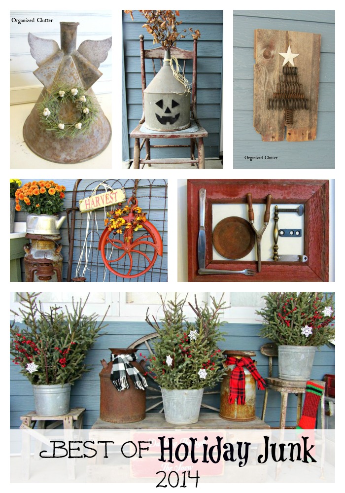 Decorating for the Holidays with Junk www.organizedclutterqueen.blogspot.com