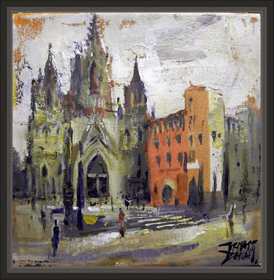 CATEDRAL-BARCELONA-PAISAJES-CUADROS-PINTURA-PINTOR-ERNEST DESCALS-