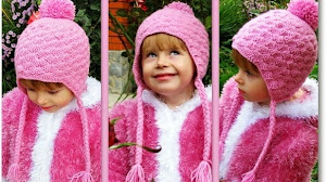 Gorro crochet con pompón y trenzas