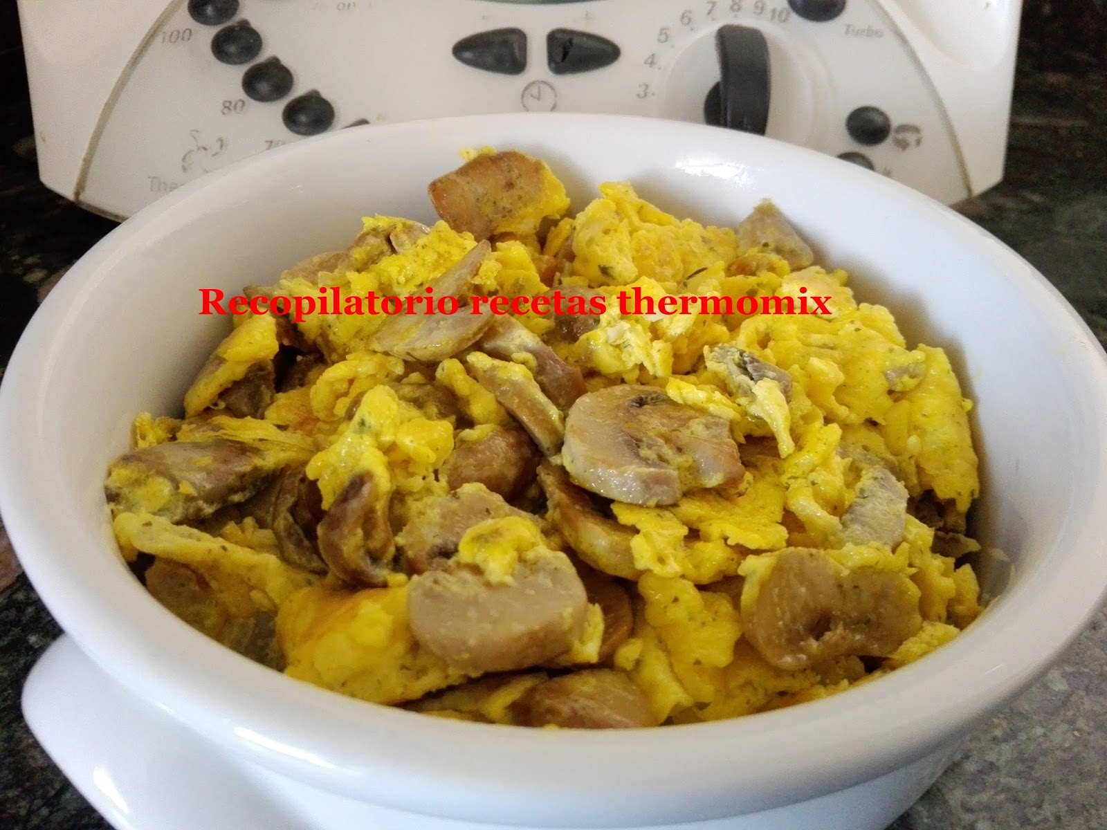 Revuelto champinones huevo thermomix