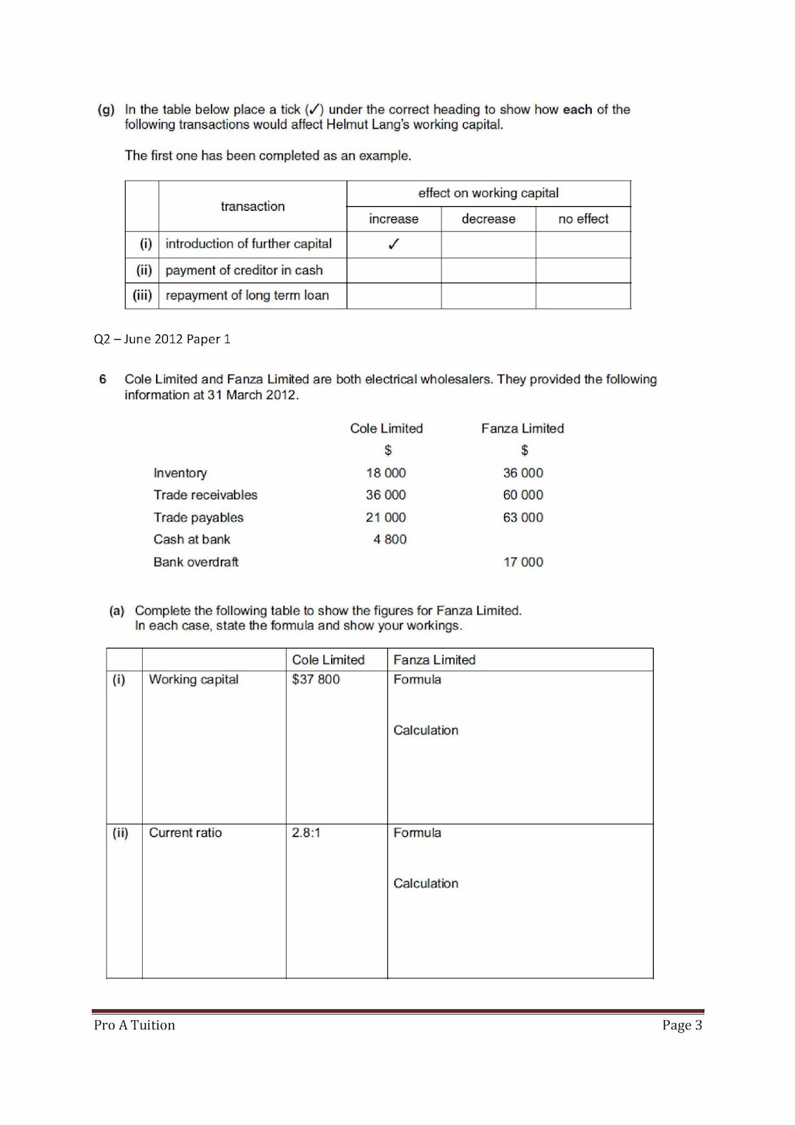 Pro A Tuition Centre Chapter 22 Analysis Interpretation