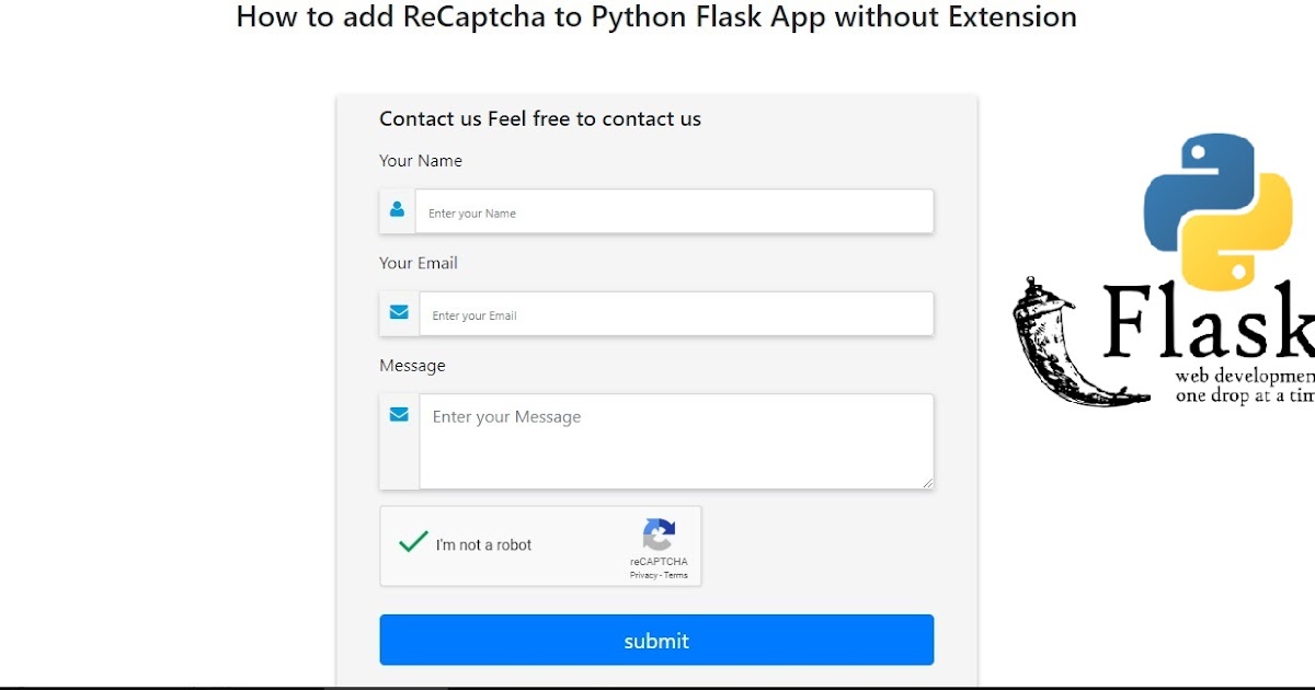 How to add ReCaptcha to Python Flask App without Extension Tutorial101