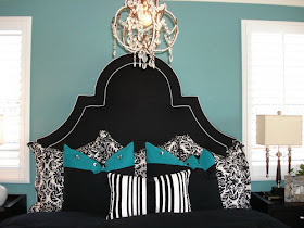 DORMITORIOS CON ESTILO: DORMITORIOS EN TURQUESA Y NEGRO