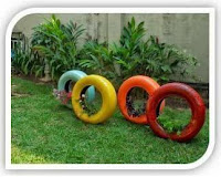 Juegos para niños con neumáticos reciclados