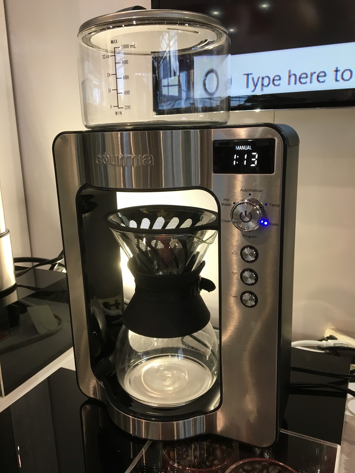 Coffee Machine, Gourmia GCM3350 Pourista Fully Automatic Pour-Over