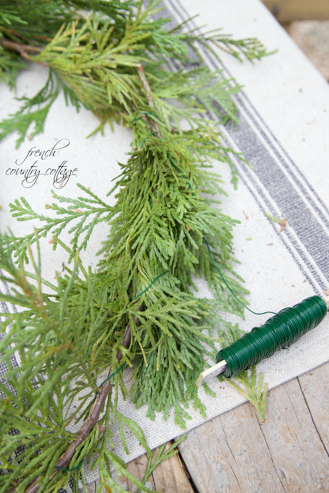 DIY~ Cedar branch wreath - FRENCH COUNTRY COTTAGE What To Do With Cedar Branches