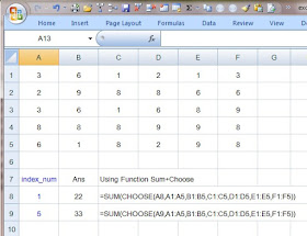 How to use Choose function + Sum in Excel