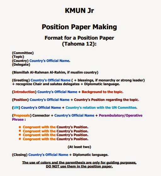 Teacher Santiago KMUN Jr. Position Paper Making