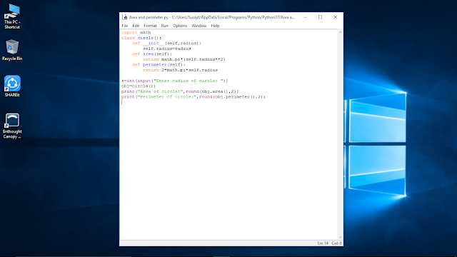 Programs of Python Based on Class and Objects