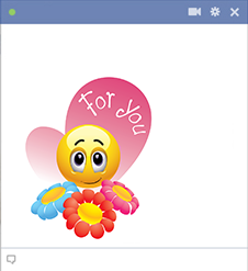 Facebook Emoticon With Flowers