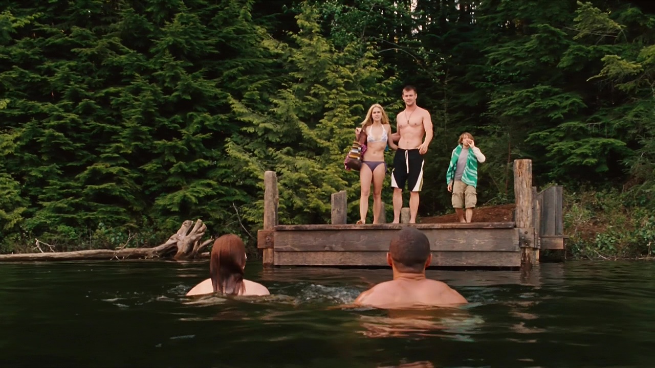 Chris Hemsworth shirtless in The Cabin In The Woods.