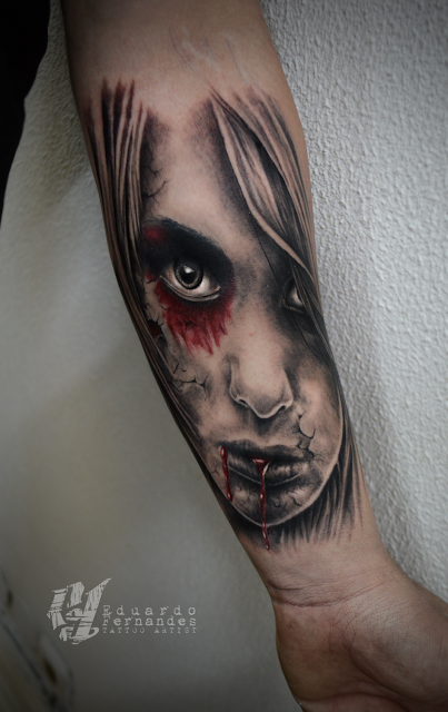 Girl Face Tattoo Tattoo Sleeve