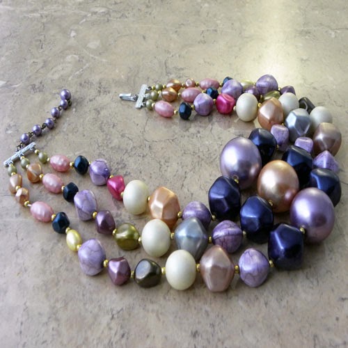 hong kong purple multi strand necklace