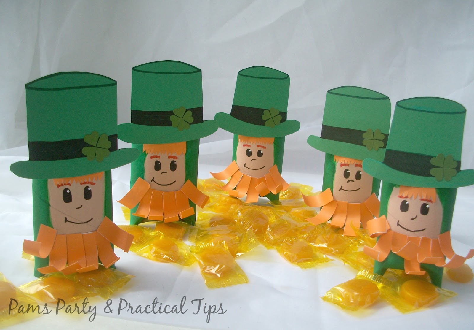 Leprechaun Treat Boxes made with cardboard tubes