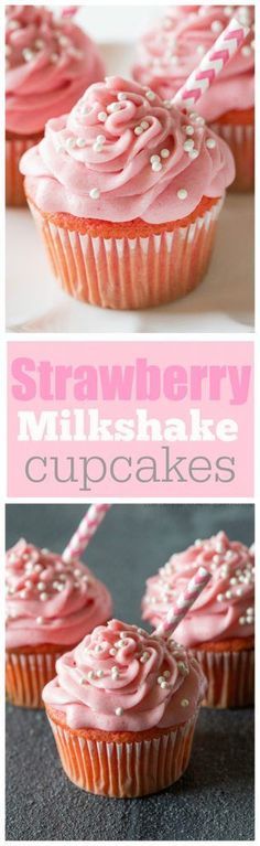 Strawberry Milkshake Cupcakes Recipe
