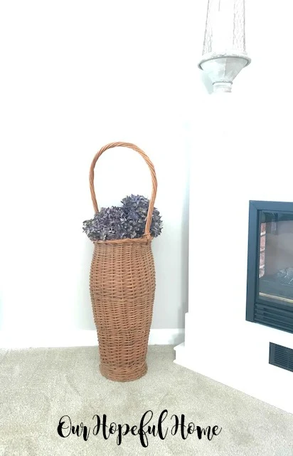 thrifted French basket with handle