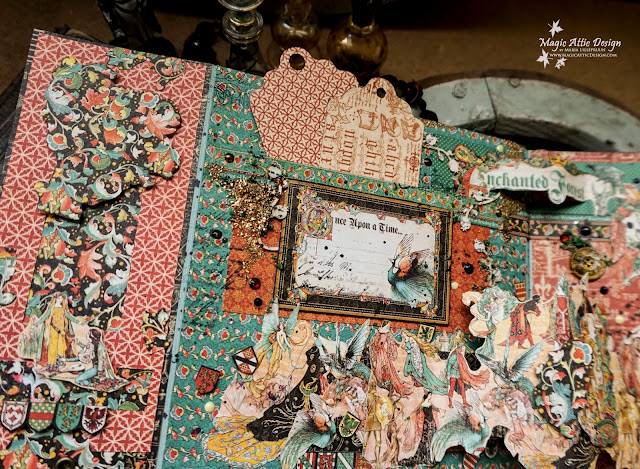 Pop up photo album with Graphic 45 Enchanted Forest paper and Wycinanka decorations by artist Maria Lillepruun
