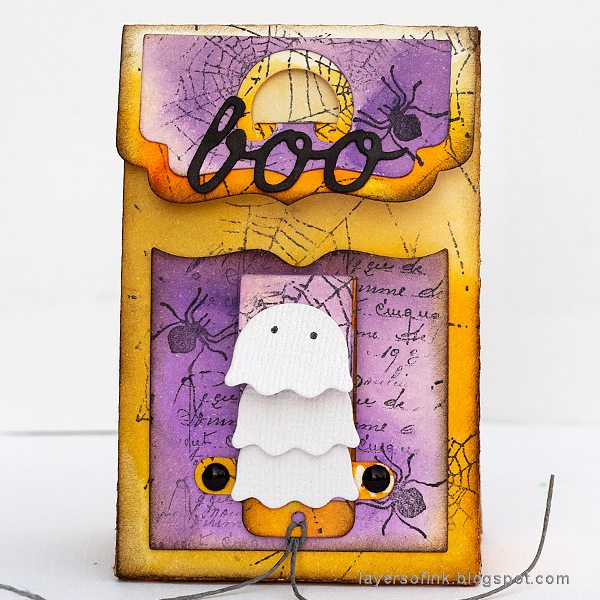 Layers of ink - Waterfall Video Tutorial by Anna-Karin Evaldsson, Favor Bag with Bracket Flap.