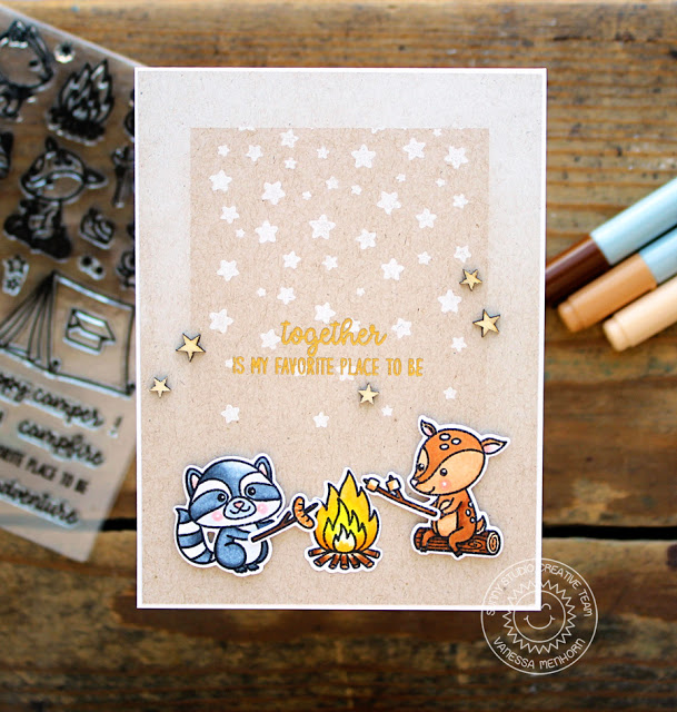 Sunny Studio Stamps: Critter Campout Fireside Buddies Friendship Card by Vanessa Menhorn