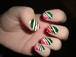 nails candy cane metallic maria
