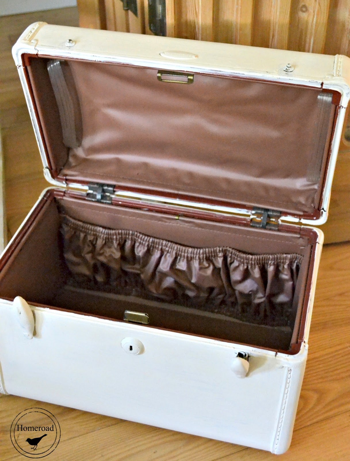 White French Suitcase Storage