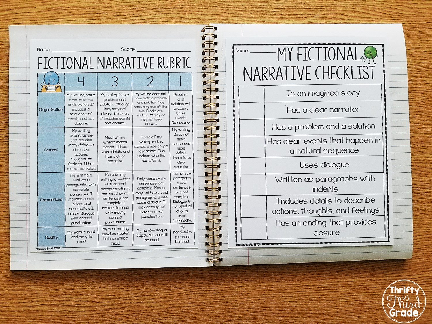 Fictional Narrative Writing (Grades 23-23) - Thrifty in Third Grade