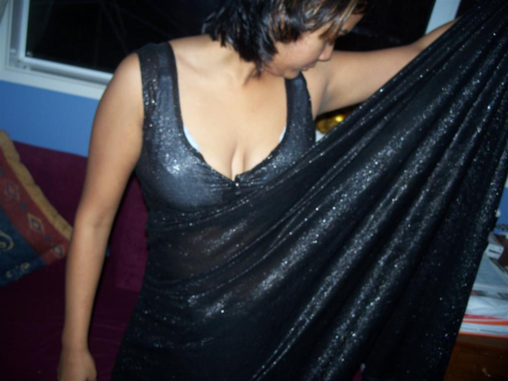 Images Of Real Life Fun Only Indian Wife Black Blouse Pallu Drop