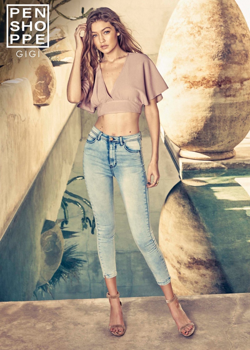 Gigi Hadid poses for the Penshoppe Spring/Summer 2017 Campaign