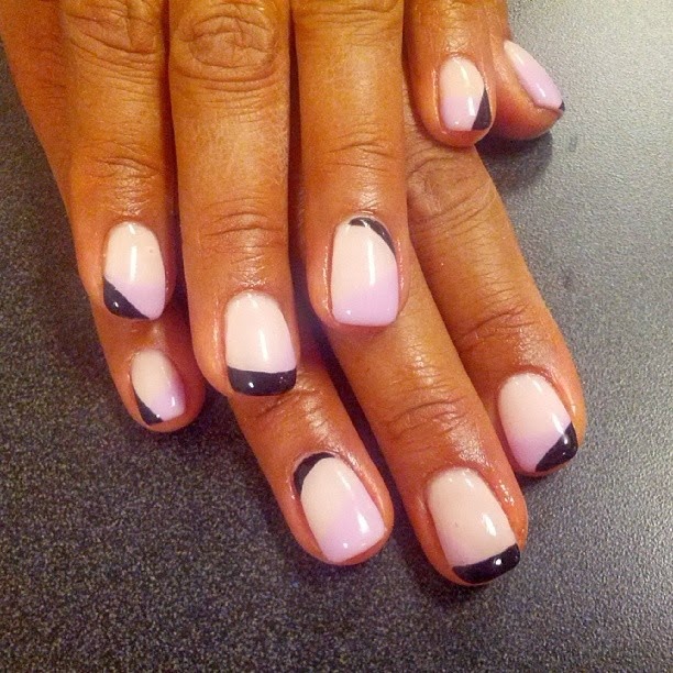 This is a LED polish manicure over her natural nails - lovely baby pink