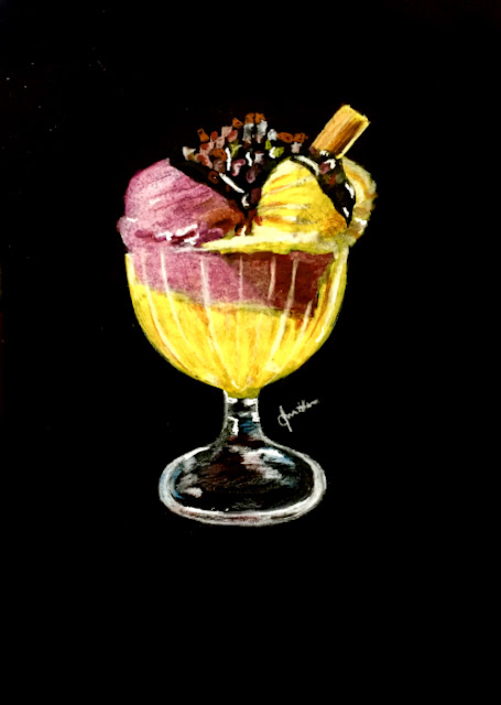 Ice Cream Sundae realism drawing