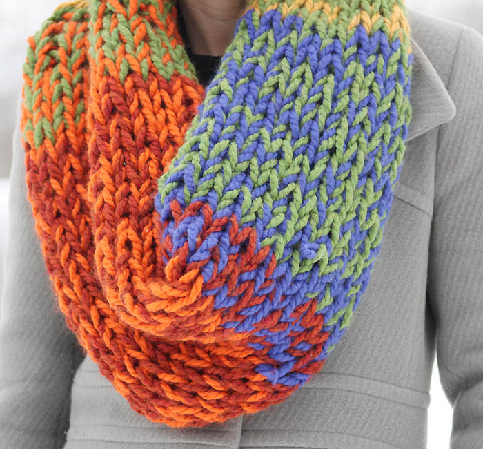 Double Layered Chunky Cowl Knitting Pattern - Gina Michele