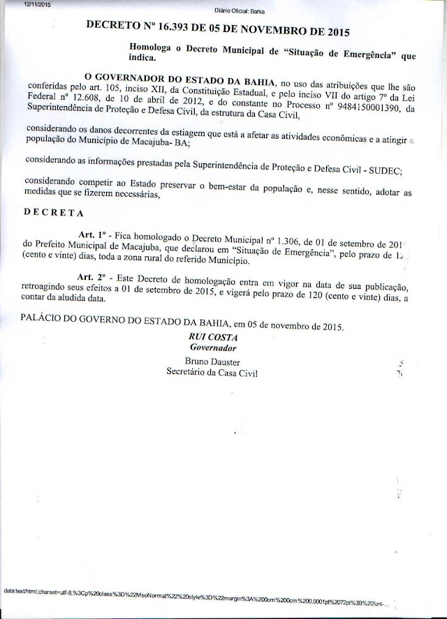 Prefeitura em Ação: Município com Estado de Emergência reconhecido pelo governo do Estado 