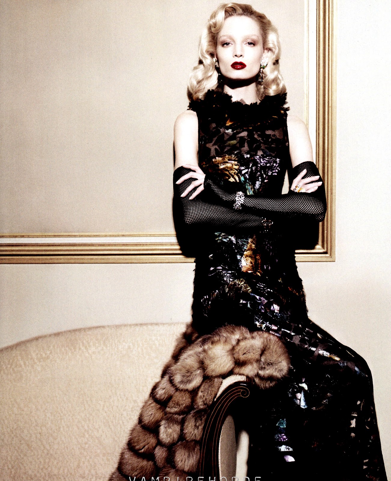 high society: anja rubik and melissa tammerijn by karl lagerfeld for us ...