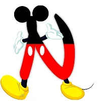 Original alfabeto inspirado en Mickey Mouse N.