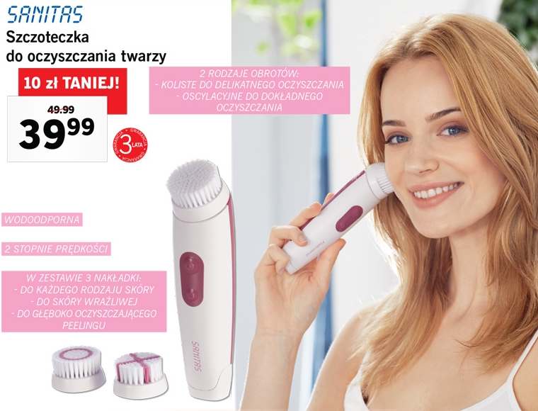 Co w Lidlu Szczoteczka do oczyszczania twarzy Sanitas z Lidla