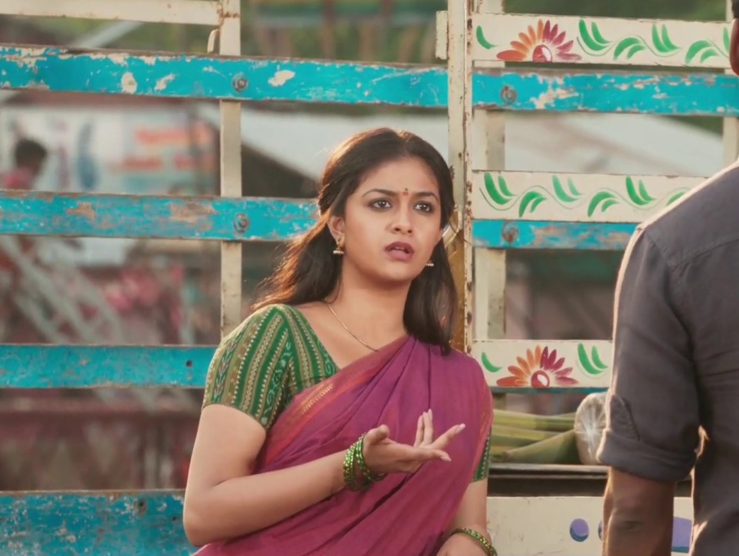 Keerthy Suresh in Saree with Cute and Lovely Expressions