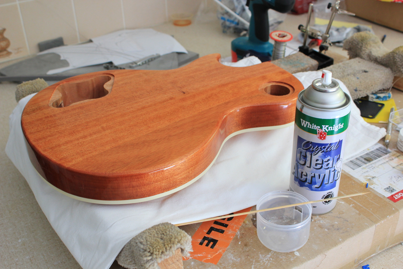 Guitar Kit Builder Jeremy's Mahogany Les Paul Clear Coats and Pin Holes